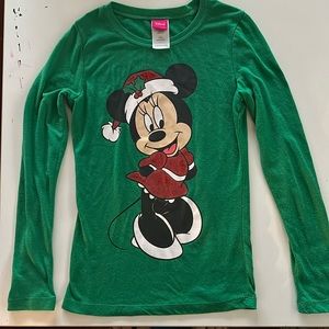 Disney green long sleeve shirt size L(10-12)